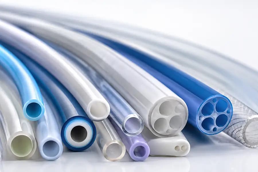 extruded polymer tubing / catheter shafts in multiple colors